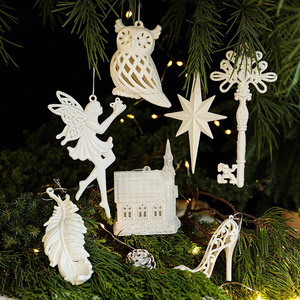 Xmas Christmas pendant Angel Wings Elk deer Christmas Pinecones Snowflakes Christmas Tree Hanging Pendants Ornaments