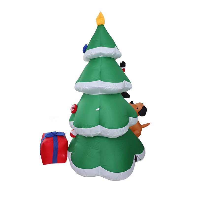 wholesale Christmas yard decoration 7 ft inflatable Christmas tree dog and Santa Claus