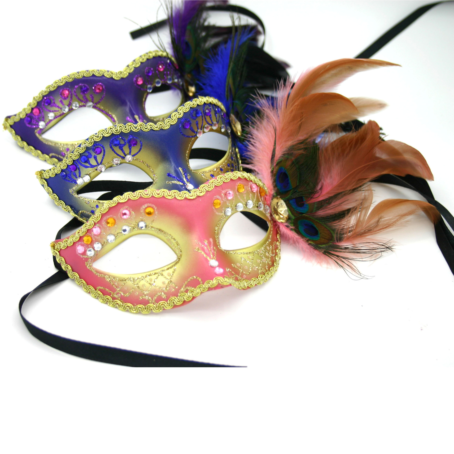 Carnival Painted Feather Mask Makeup Ball Performance Mask Venetian Mask