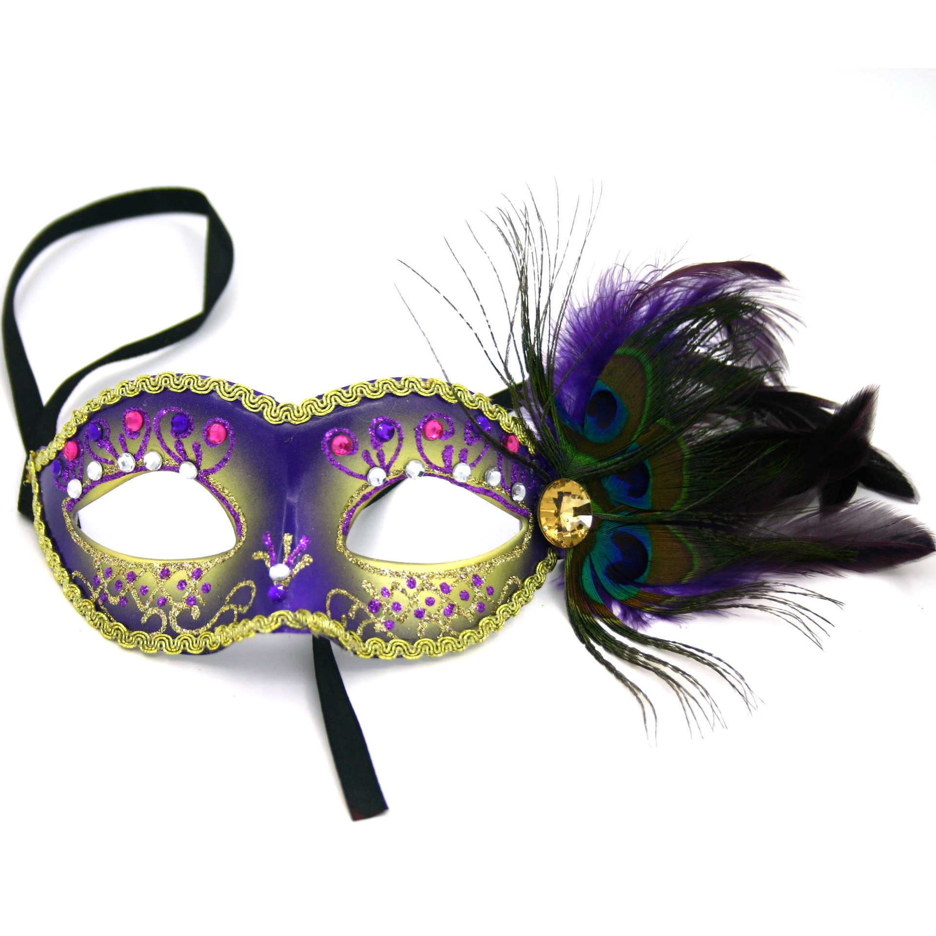 Carnival Painted Feather Mask Makeup Ball Performance Mask Venetian Mask