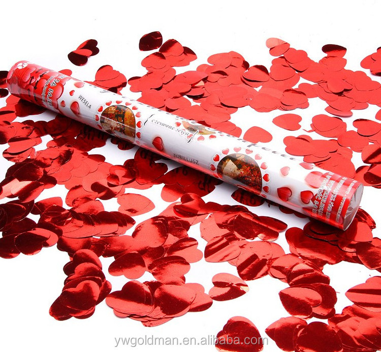 Red heart wedding confetti adult party popper