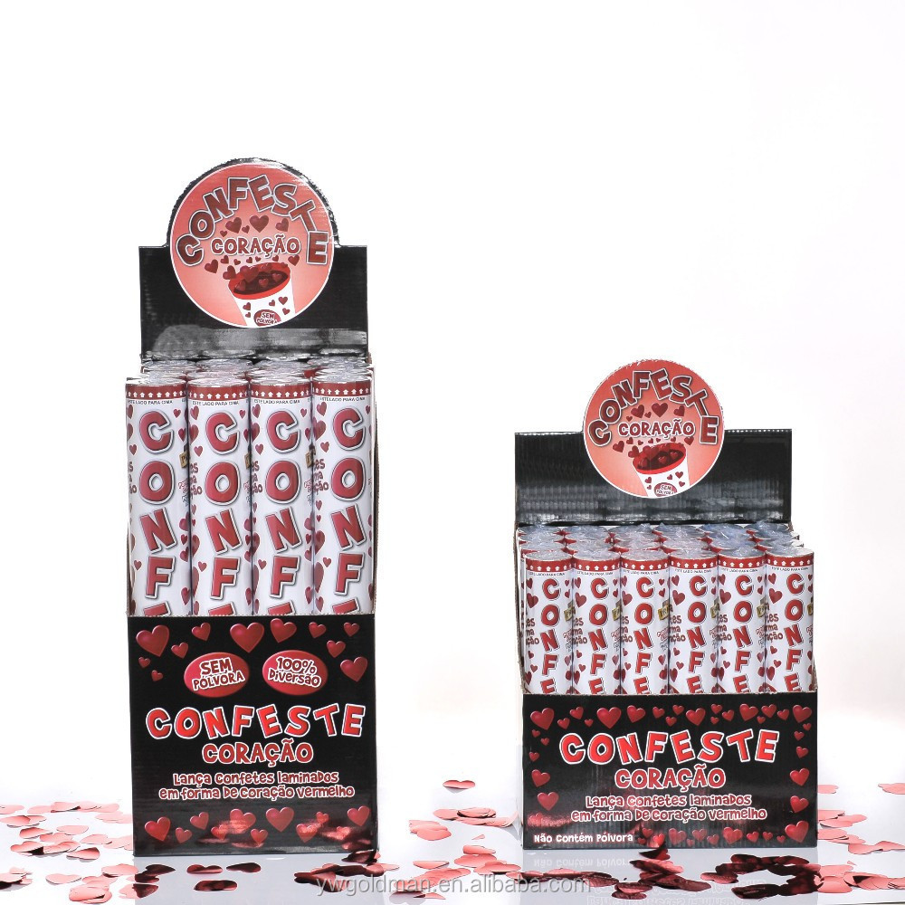 Red heart wedding confetti adult party popper