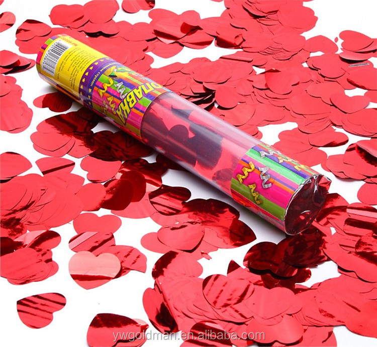 Red heart wedding confetti adult party popper