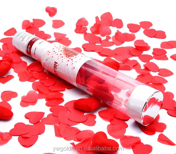 Red heart wedding confetti adult party popper