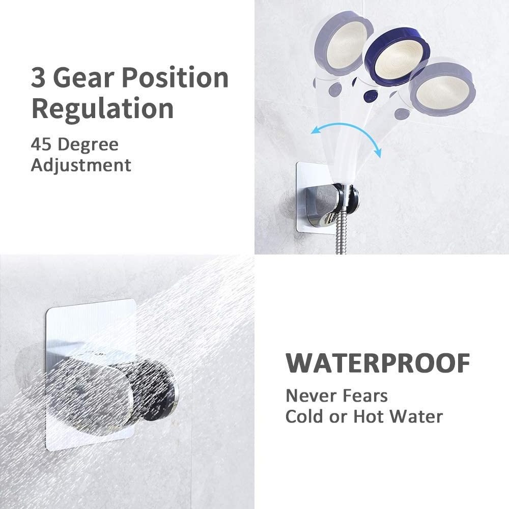 Handheld Shower Head Holder - 5 Positions Adjustable - Clip In
