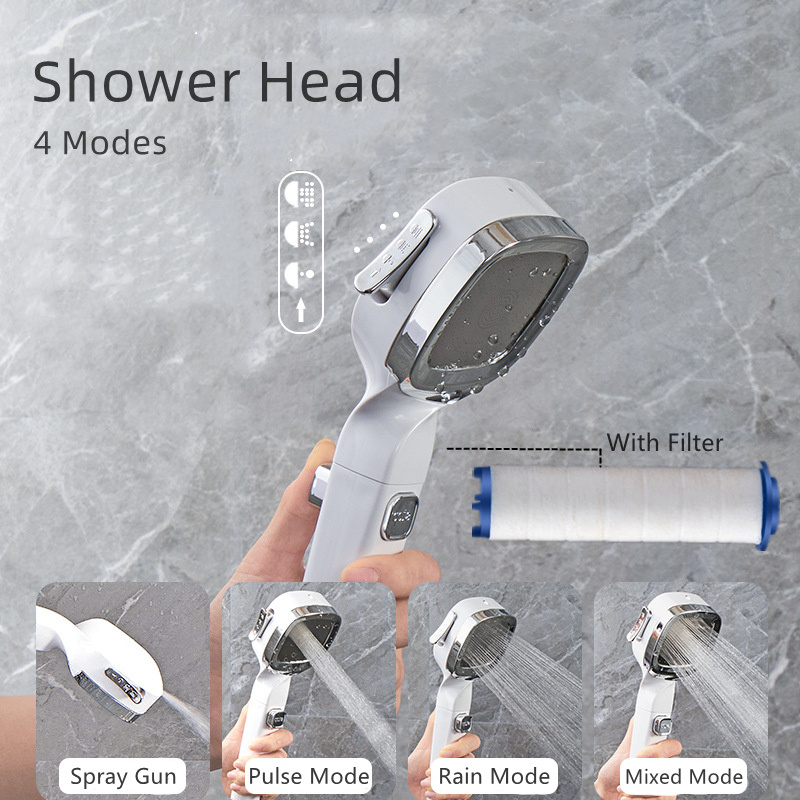 Upgrade Foldable Smart Shower Head Digital Temperature Display Shower Filter Flip Cover Massage Pressurized Water Saving Nozzle