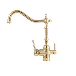 Classical Style Gold Kitchen Mixer with Brass Body Dual Handle Hot&Cold Water High Quality Kitchen Sink Faucet