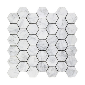 Hot sale Hexagon shape Beige white gold marble wall and floor decoration marble and tiles natural stone mosaic