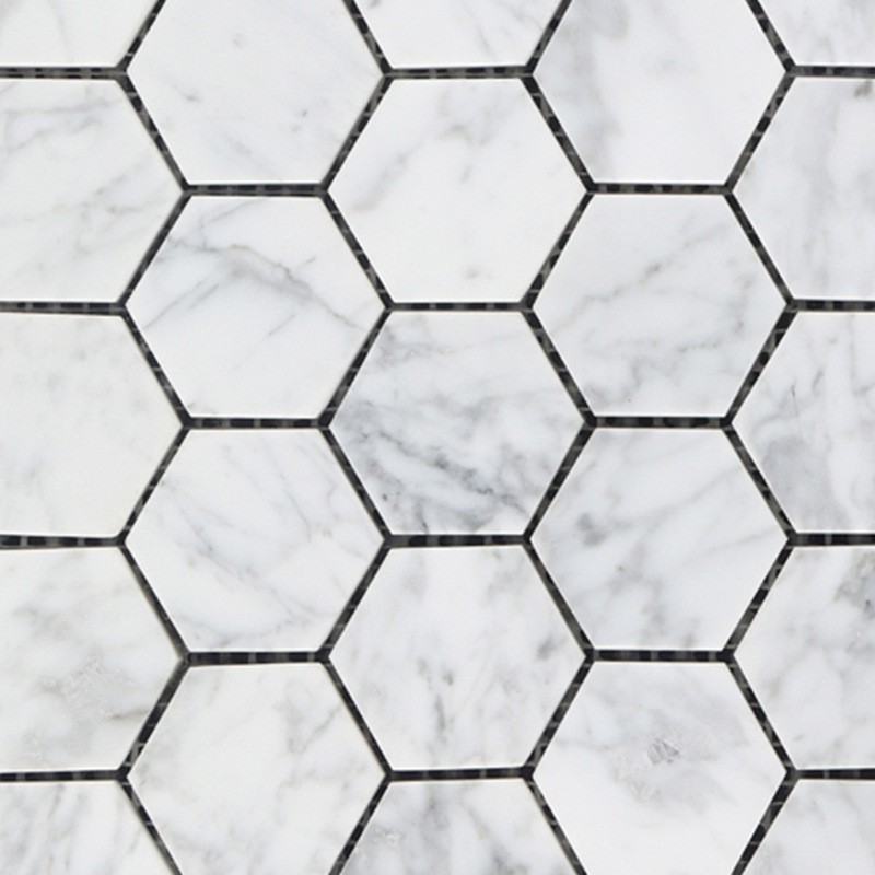 Hot sale Hexagon shape Beige white gold marble wall and floor decoration marble and tiles natural stone mosaic