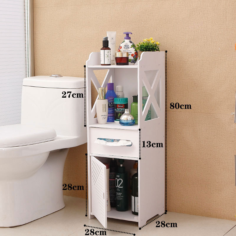 Small Bathroom Corner Floor Cabinet Toilet narrow Cabinet Narrow Bath Sink Organizer Towel Storage Shelf for Paper Holder