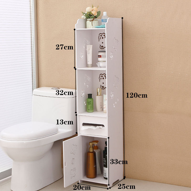 Small Bathroom Corner Floor Cabinet Toilet narrow Cabinet Narrow Bath Sink Organizer Towel Storage Shelf for Paper Holder