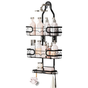 Wholesale 3 Tier Metal Bathroom Shower Shampoo Organizer No Drilling Shower Head Hanging Shelf Shower Caddy for Bathroom