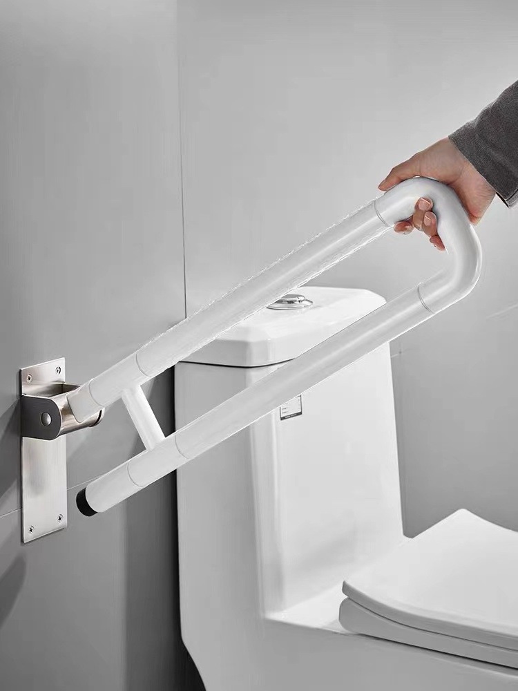 high quality Safety Swing up Grab Rail Stainless Steel Bathroom Folding Toilet grab bar