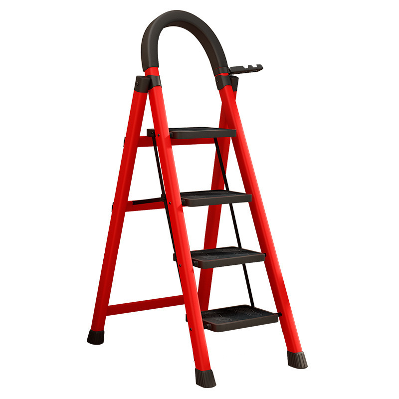 Hot Selling Household Foldable Step Steel Ladder Multi-function Storage Folding Ladders Safe Portable Folding Herringbone Ladder