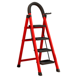 Hot Selling Household Foldable Step Steel Ladder Multi-function Storage Folding Ladders Safe Portable Folding Herringbone Ladder