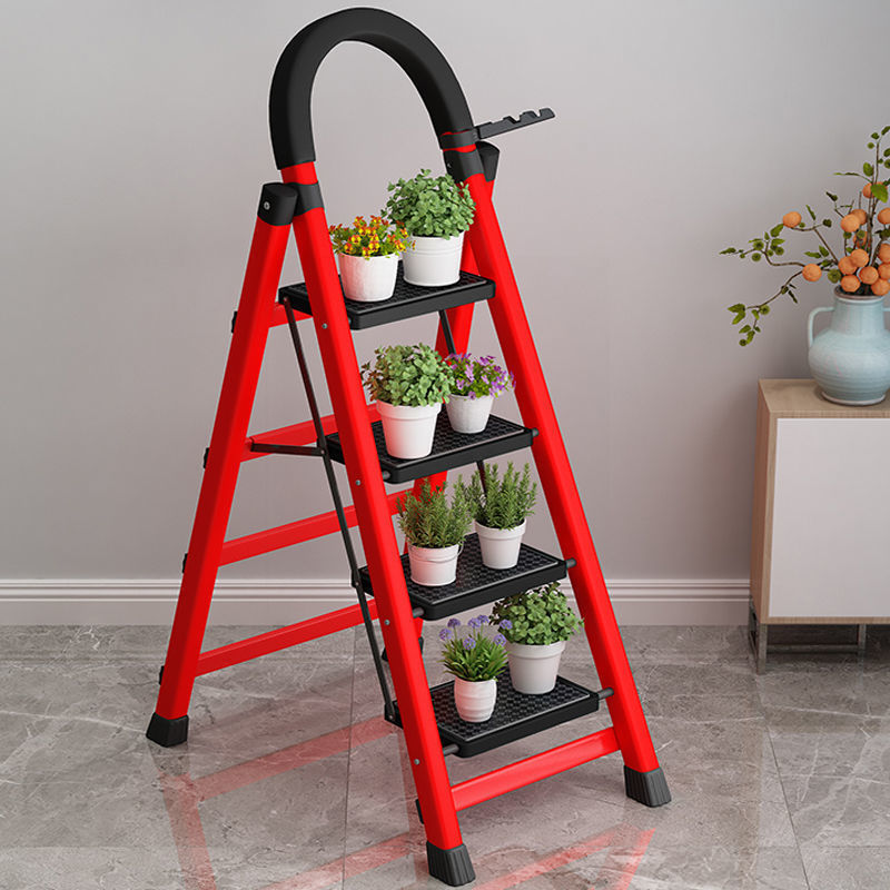 Hot Selling Household Foldable Step Steel Ladder Multi-function Storage Folding Ladders Safe Portable Folding Herringbone Ladder