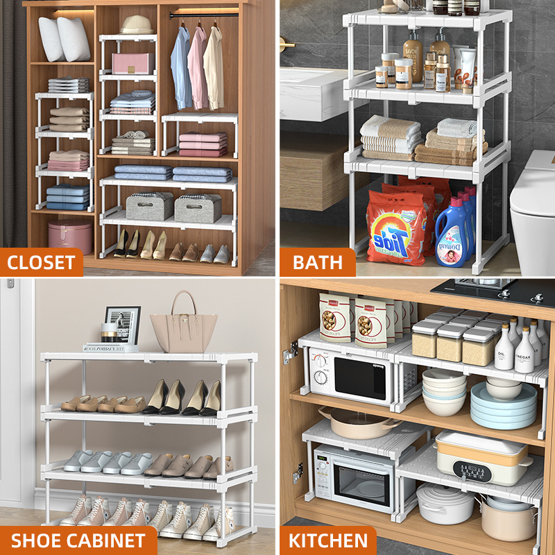 Multiple Kinetic Energy Metal Wardrobe Storage Rack Cabinet Organizer Storage Shelf For Bathroom