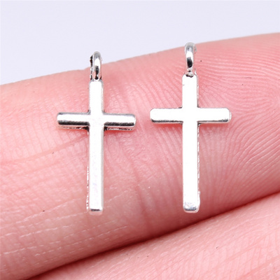 Cross Charms For Jewelry Making DIY Jewelry Findings Antique Silver Color Alloy Charms Pendant