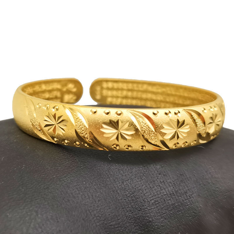 24K gold plated Dubai Bracelets Jewelry Ethiopian Bangles for Women Africa Arab Items Wholesale Wedding Gift