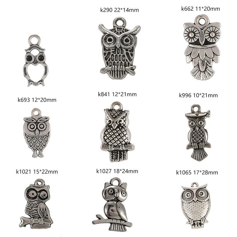 Cute owl alloy charms pendant DIY necklace bracelet jewelry accessories wholesale