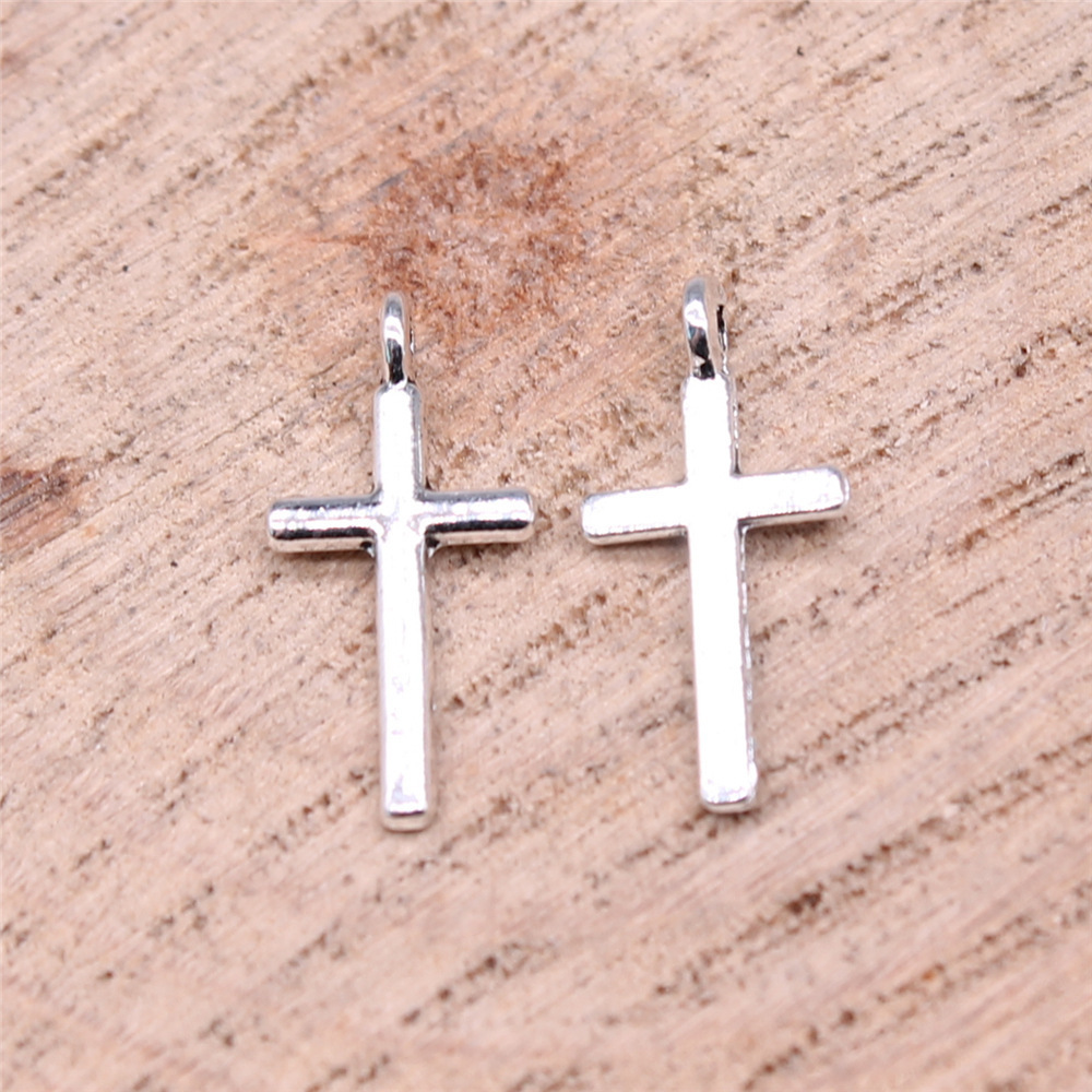 Cross Charms For Jewelry Making DIY Jewelry Findings Antique Silver Color Alloy Charms Pendant