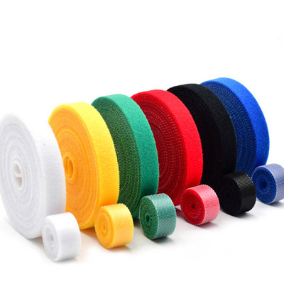 Hot Sell Nylon And Mix Polyester Data Cable Binding Back To Back Self Adhesive Double Side Hook And Loop Tape