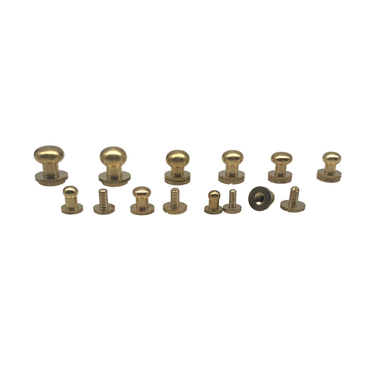 Pure Brass And DIY Luggage Leather Hardware Round Head Pure Copper Brass Pacifier Nail Bag Accessories Screw