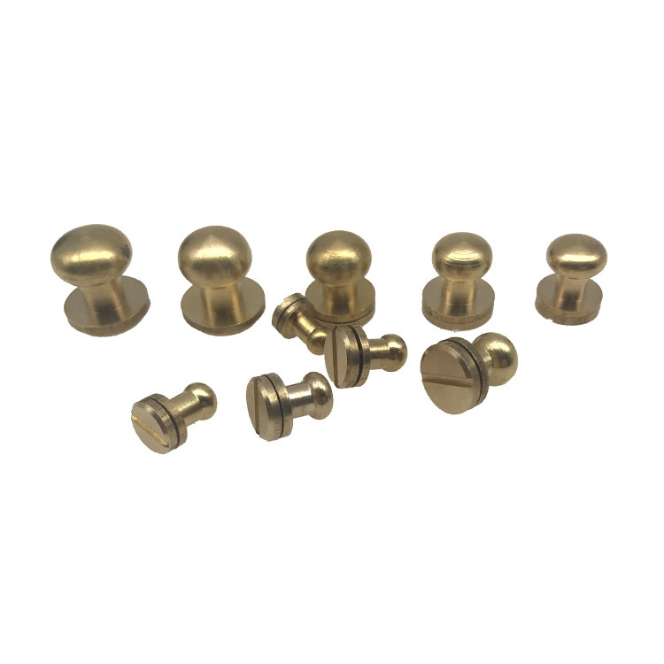 Pure Brass And DIY Luggage Leather Hardware Round Head Pure Copper Brass Pacifier Nail Bag Accessories Screw