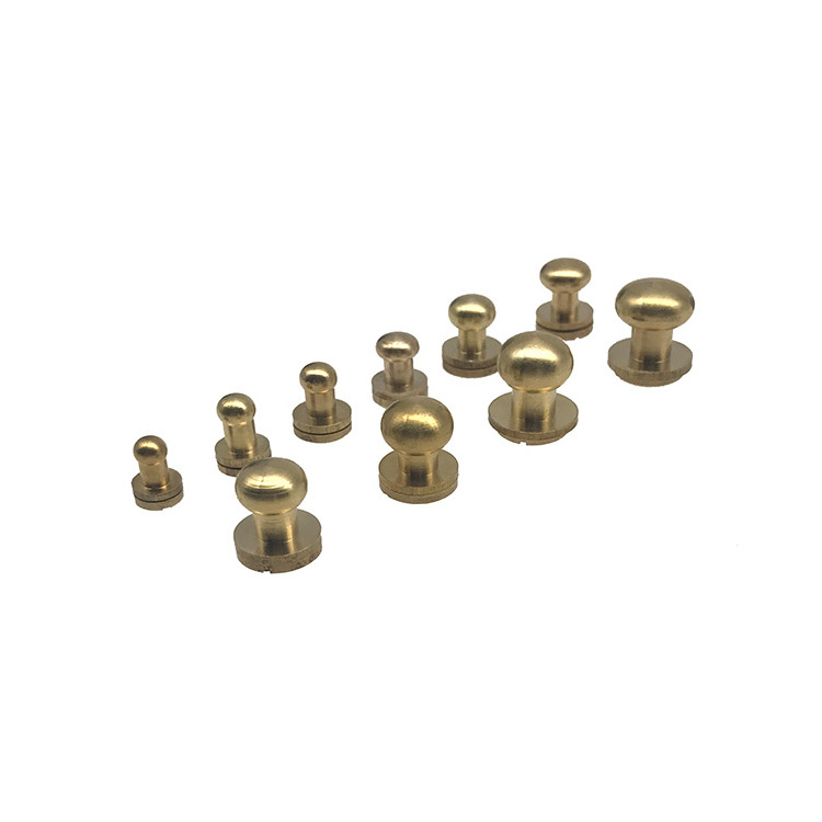 Pure Brass And DIY Luggage Leather Hardware Round Head Pure Copper Brass Pacifier Nail Bag Accessories Screw