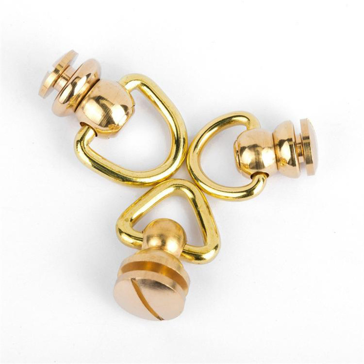 Guanfeng Wholesale Brass Copper Metal Color Customized Rotational D Buckle Ring Screw For Handbag