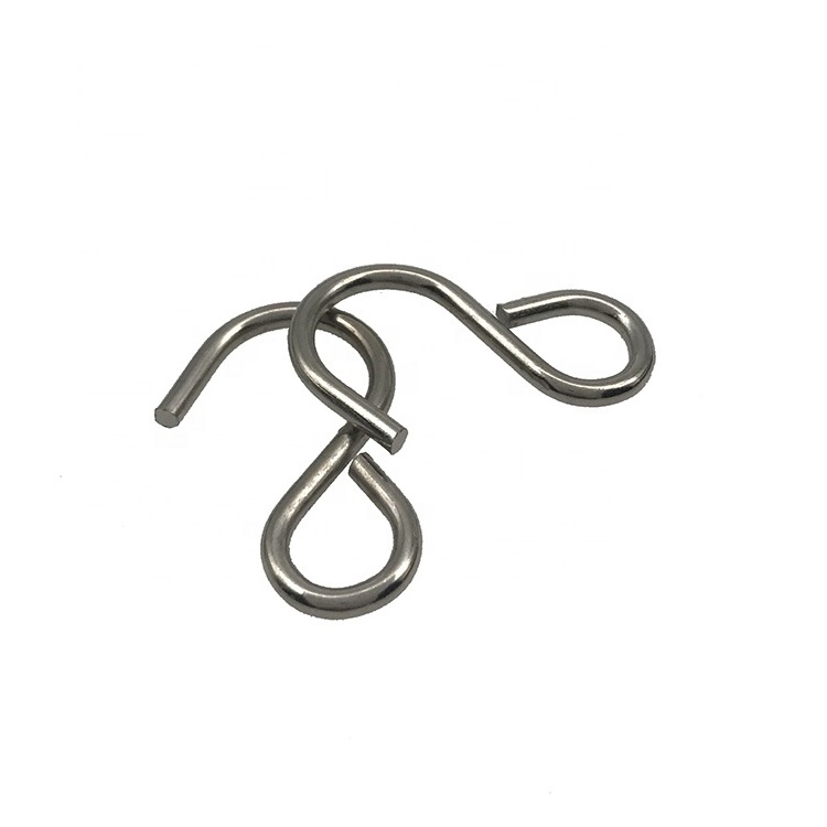 Wholesale Cheap Price Iron Metal Nickel Plating S Shape Hanging Hooks Double End Snap Hook For Rope