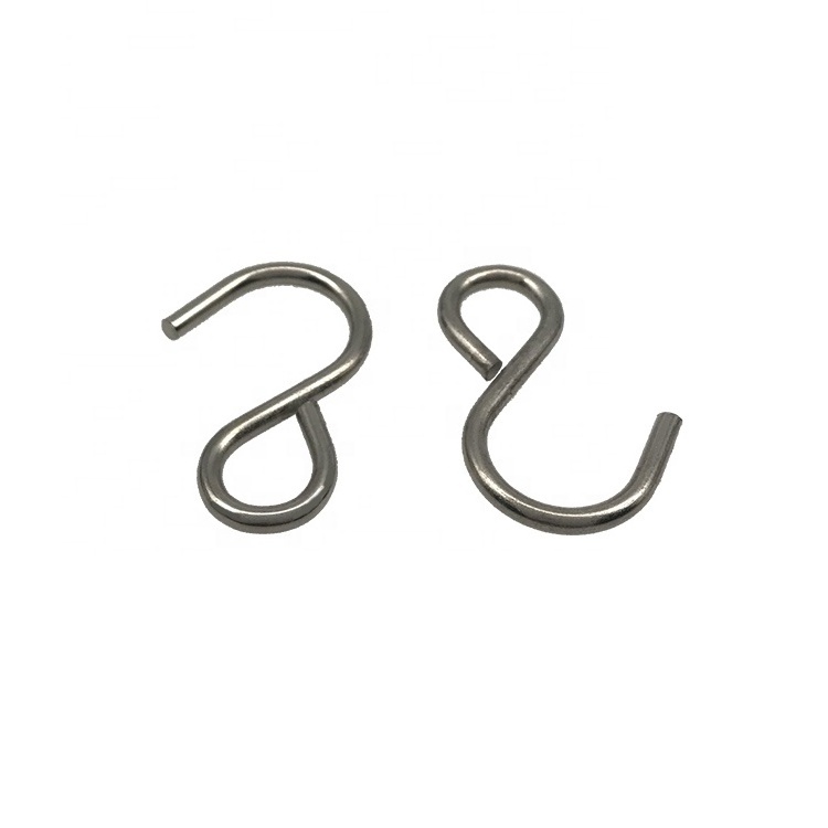 Wholesale Cheap Price Iron Metal Nickel Plating S Shape Hanging Hooks Double End Snap Hook For Rope