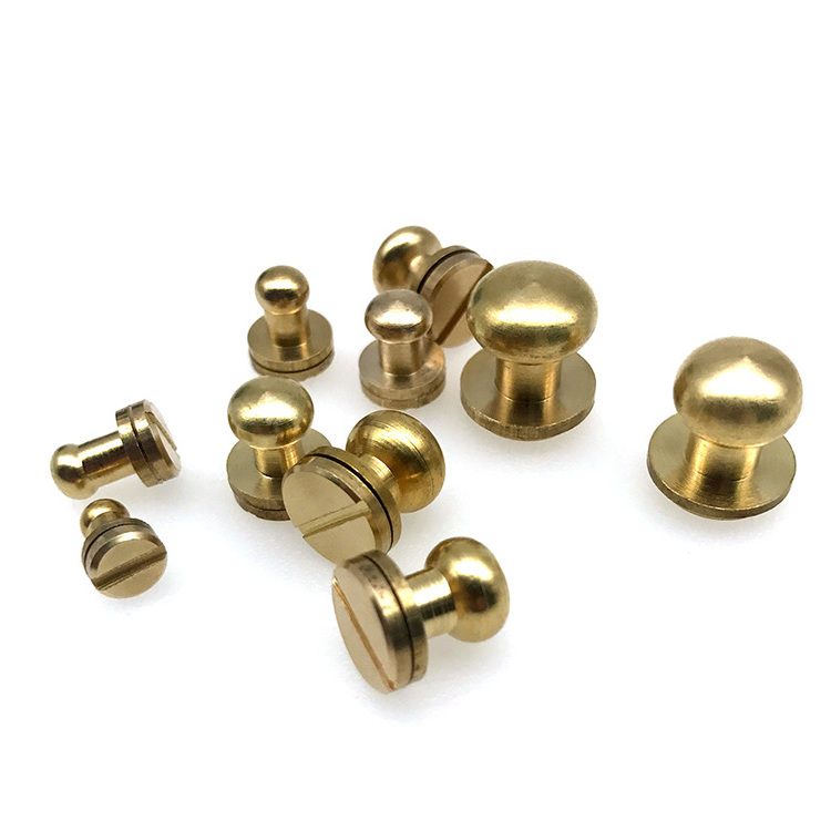 Pure Brass And DIY Luggage Leather Hardware Round Head Pure Copper Brass Pacifier Nail Bag Accessories Screw