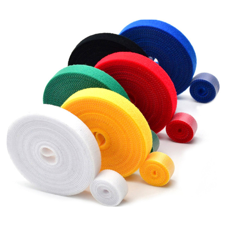 Hot Sell Nylon And Mix Polyester Data Cable Binding Back To Back Self Adhesive Double Side Hook And Loop Tape