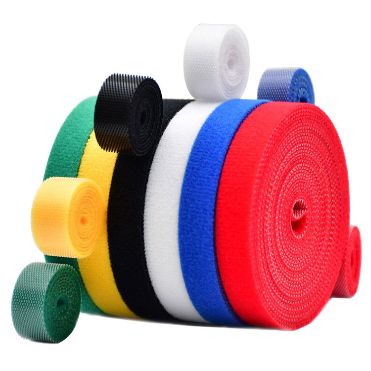 Hot Sell Nylon And Mix Polyester Data Cable Binding Back To Back Self Adhesive Double Side Hook And Loop Tape