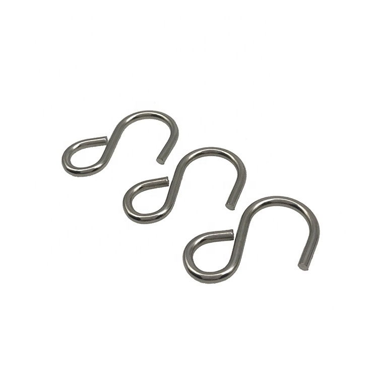 Wholesale Cheap Price Iron Metal Nickel Plating S Shape Hanging Hooks Double End Snap Hook For Rope