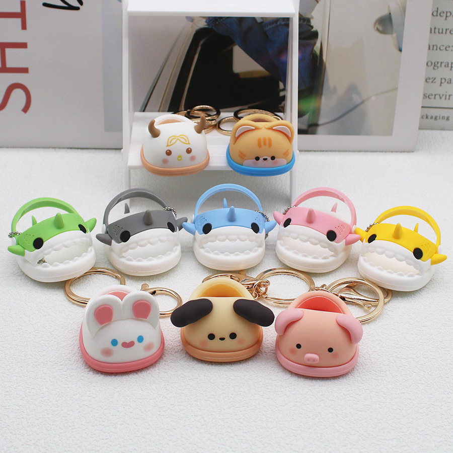 Hot Selling Cute Mini Cotton Doll Shoes Soft Rubber Kids DIY Doll Slipper Keychains