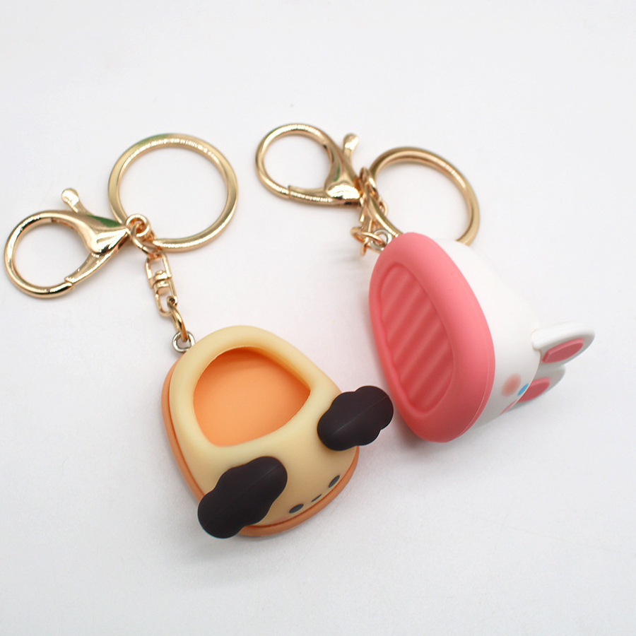 Hot Selling Cute Mini Cotton Doll Shoes Soft Rubber Kids DIY Doll Slipper Keychains