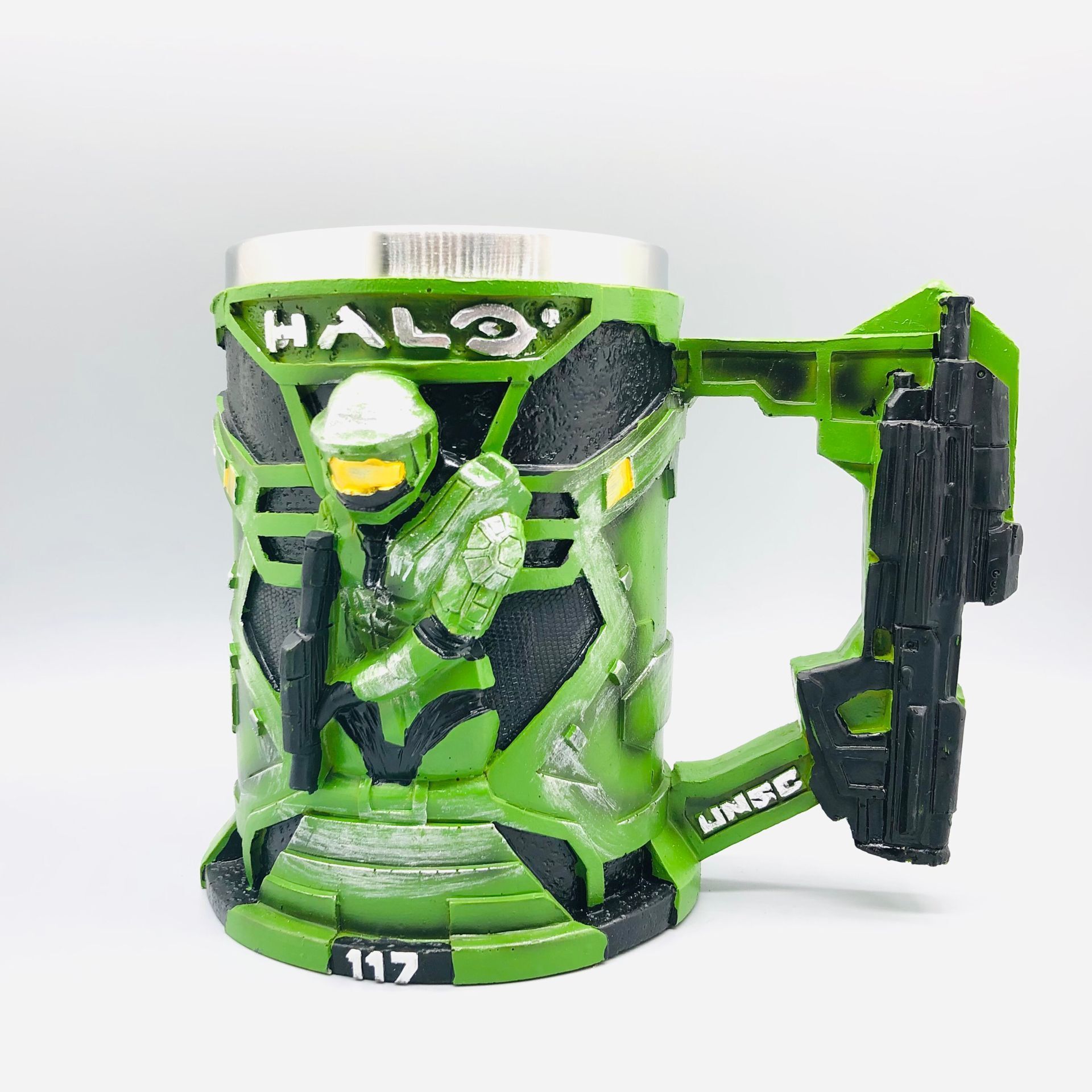 Cool Green Soldier Armor Knight 3D Resin Mug Robot Gaming Gamepad Mug