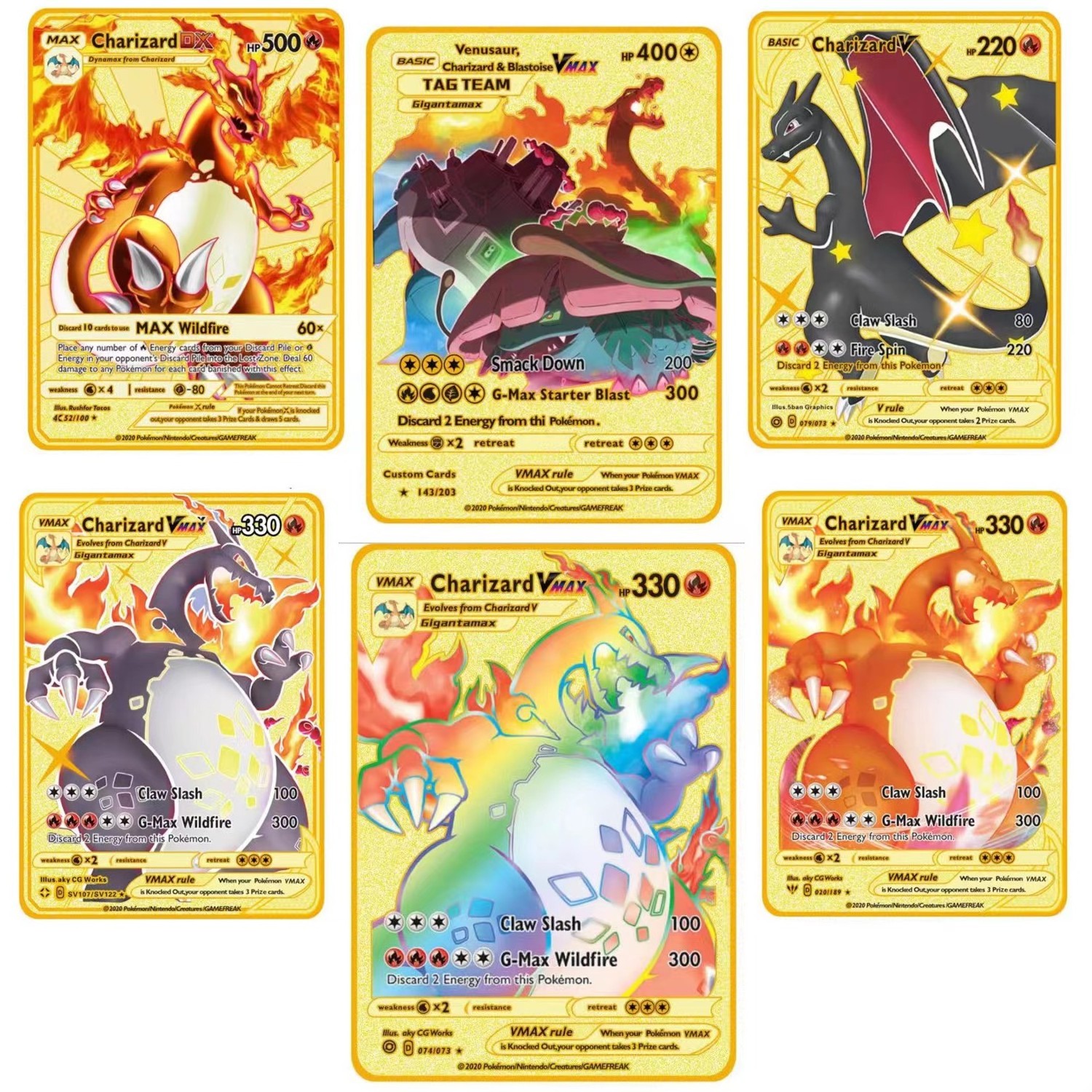 Charizard Black Golden Sleeves Poke Mon Cards Poke Mon Trading Cards Trading Playing Cards Game Gold 1st First Edition New Pvc