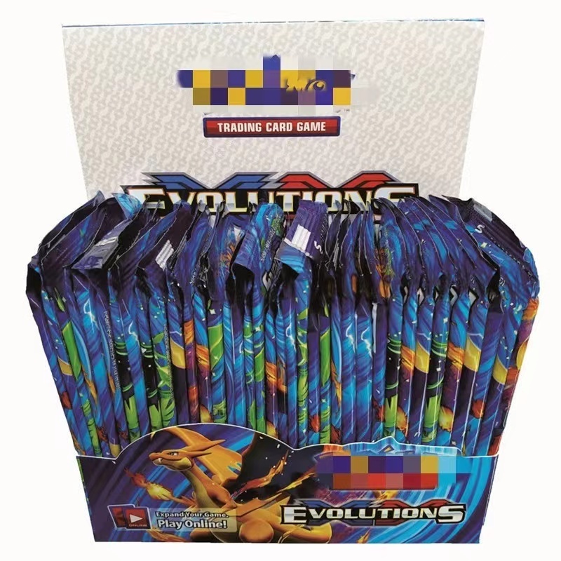 324pcs/box Poke Mon Evolutions Booster Box Cards Bundle Wholesale Game Collection Crate Poke Mon Playing Cards for Kids Toys