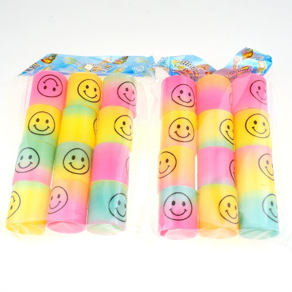 2023 Wholesale Elastic Mini Rainbow Spring Coil Anti stress Hand Skill Birthday Party Toy Rainbow Spring Toy