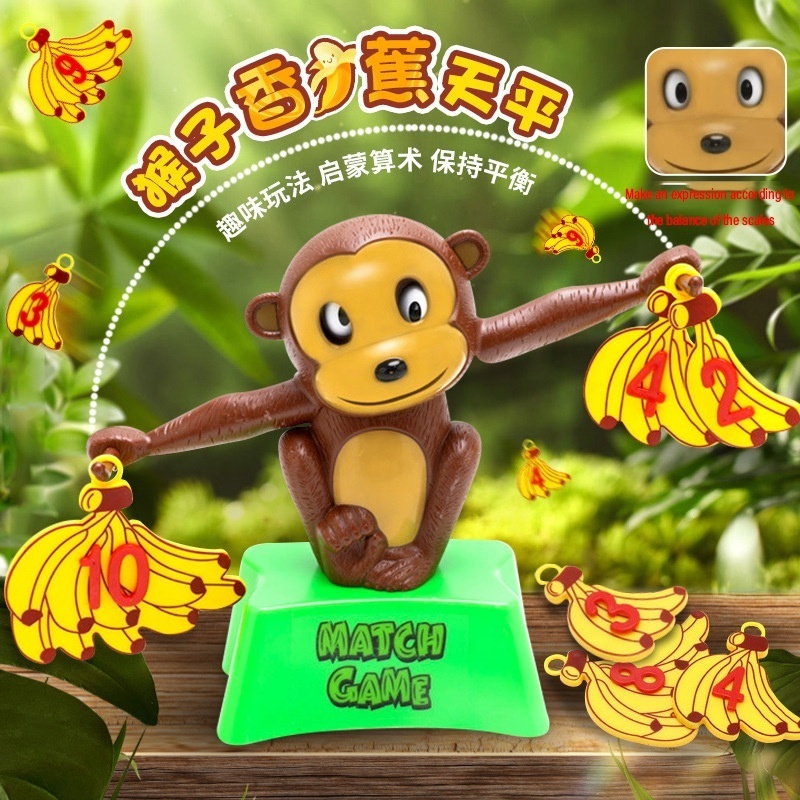 2023new style children cool counting math game digital educational toys math monkey number balance montessori monkey balance toy