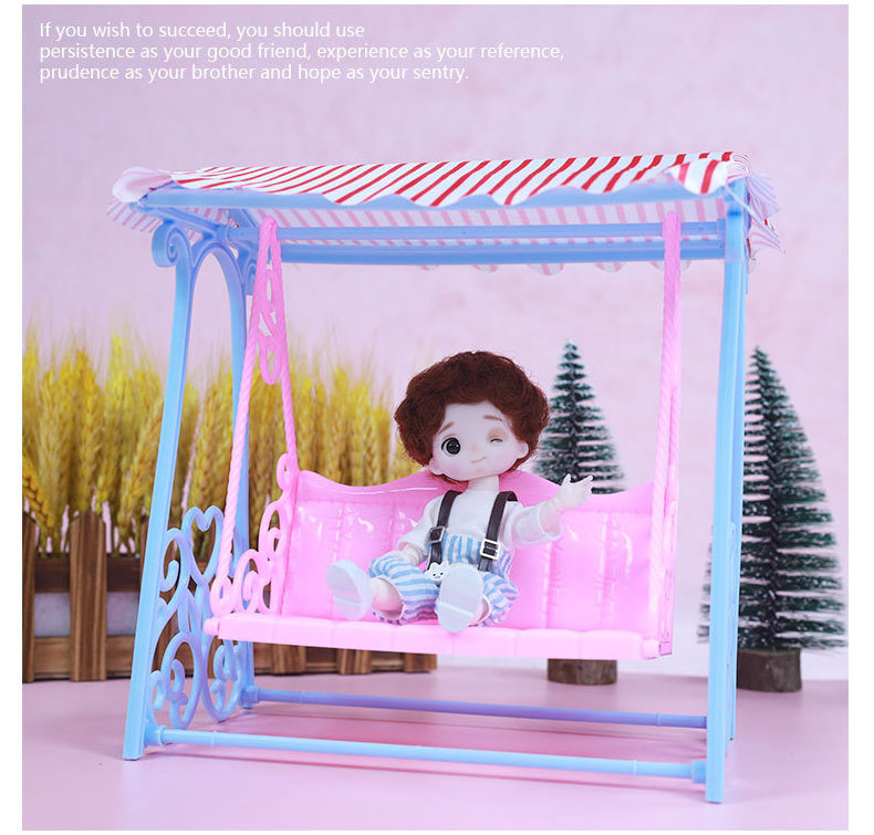 Doll house furniture mini model bjd6 points doll swing frame girl birthday toy gift mini doll swing frame