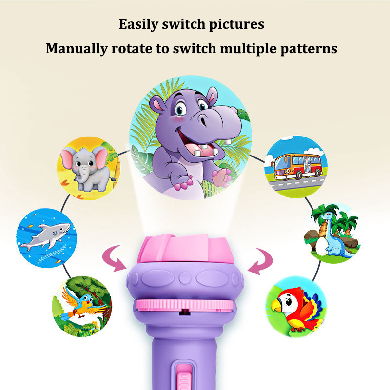 2023 Flashlight Projector Torch Lamp Toy Cute Cartoon Creativity Toy Torch Lamp Flashlight Projector Toy Baby Sleeping