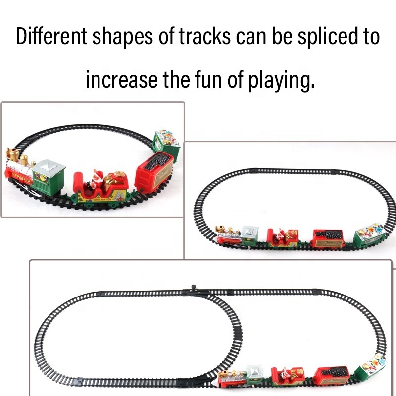 2023 Santa Railway Toy Electric Car Track Kids Plastic Race Train Set Tracks Rail Fast Cars Slot Toys