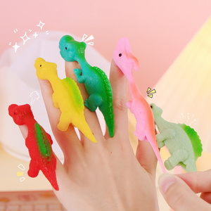 2024 new wholesale arrive flying dinosaur fingers squishi stress slingshot dinosaur flying games dinosaur kids bite finger toys