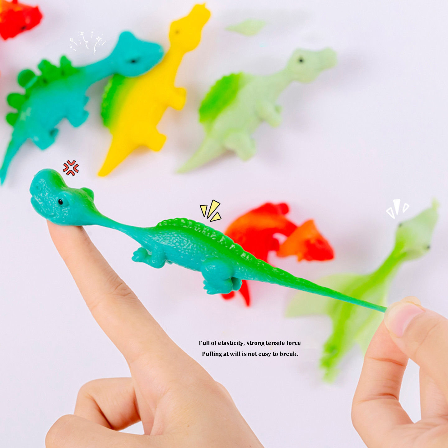 2024 new wholesale arrive flying dinosaur fingers squishi stress slingshot dinosaur flying games dinosaur kids bite finger toys