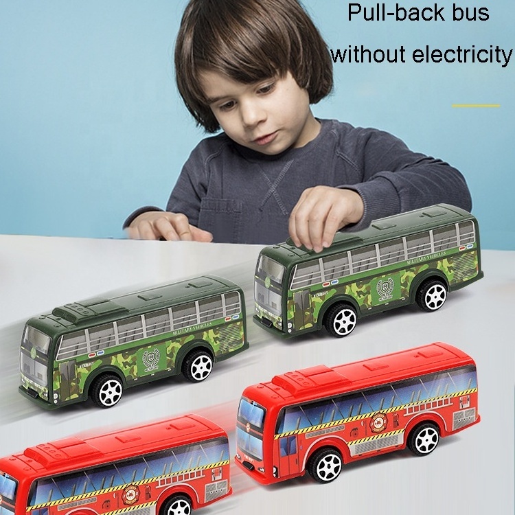 2024 New wholesale Diecast Toy Vehicles Kids New Pull Back Diecast Mini Alloy Toys City Bus Die Cast Car Toy Bus