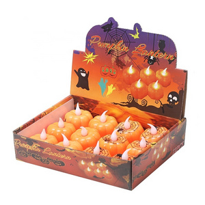 2023 Hot Sales Halloween Decoration Plastic Led Pumpkin Candle Led Tea Light Candle For Halloween Party Decoration